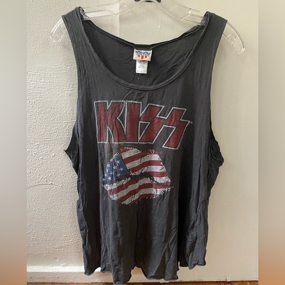 Vintage KISS Cutoff Tank Top by Junk Food Size Large - Picture 1 of 7